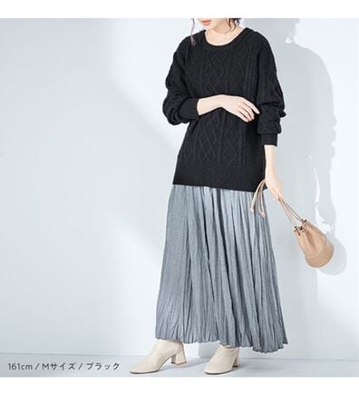 alotta（アロッタ）の「バックリボンケーブル柄ニット（ニット・セーター）」