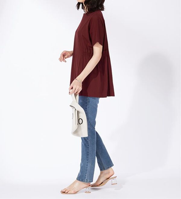 BELLUNA（ベルーナ）の「サイドギャザー使い細見えチュニック（チュニック）」｜詳細画像