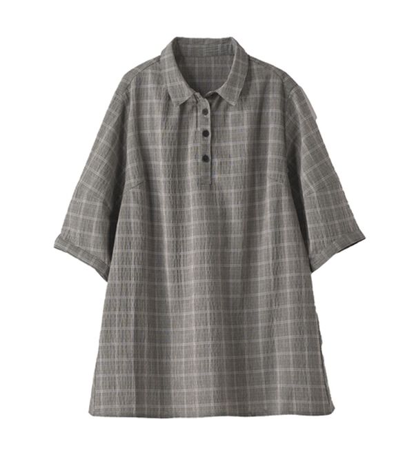 BELLUNA（ベルーナ）の「サッカー素材バックフレアーブラウス（ブラウス）」｜詳細画像