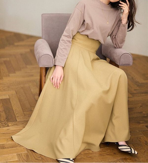 RANAN（ラナン）の「フレアーシルエットハイウエストスカート（ロングスカート）」｜詳細画像