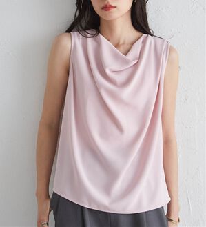 RANAN（ラナン）の「ノースリドレープブラウス（ブラウス）」｜ピンク