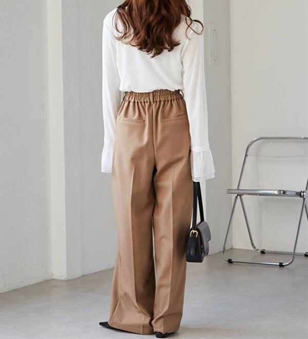 RANAN（ラナン）の「ウール調２タックワイドパンツ（フルレングスパンツ）」｜詳細画像