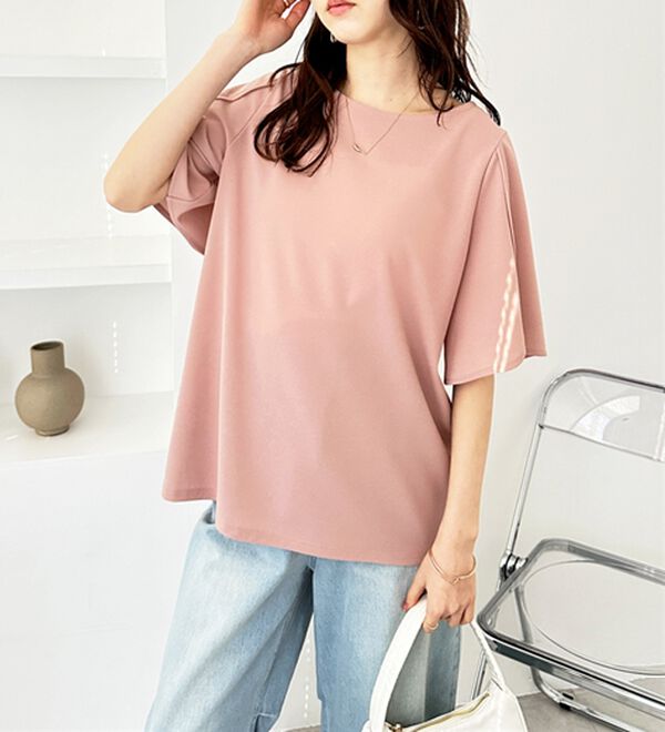 GeeRA（ジーラ）の「スリット入りフレアースリーブＴブラウス（ブラウス）」｜詳細画像