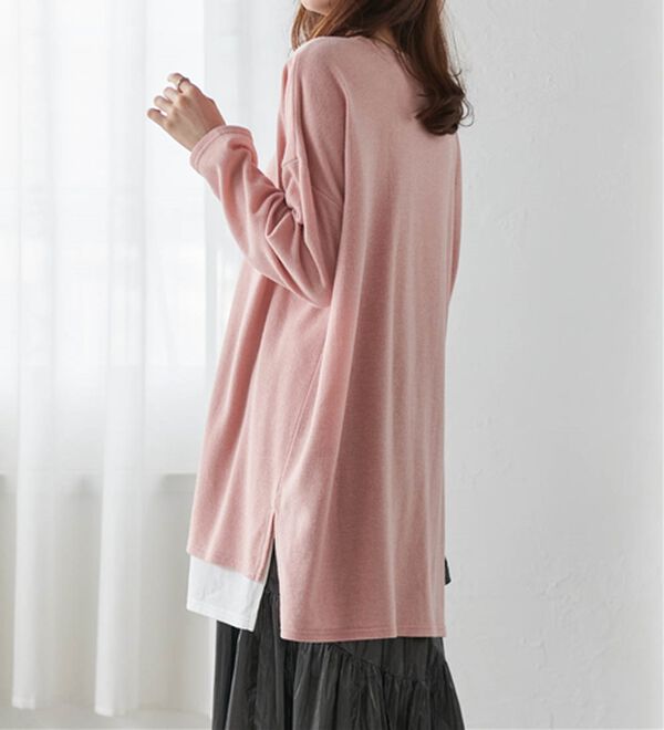 RANAN（ラナン）の「レイヤード風ニットソーチュニック（チュニック）」｜詳細画像