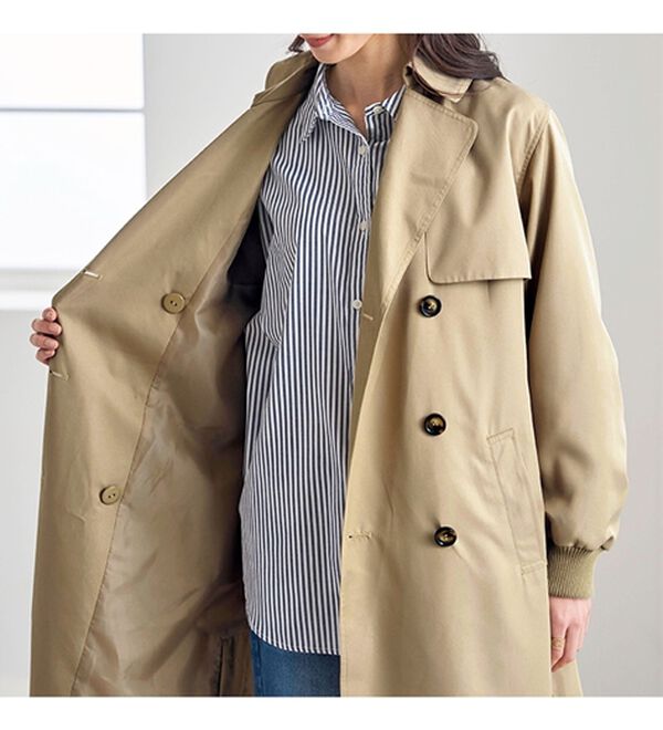 BELLUNA（ベルーナ）の「花粉対策！袖リブ使いトレンチコート（ロングコート）」｜詳細画像