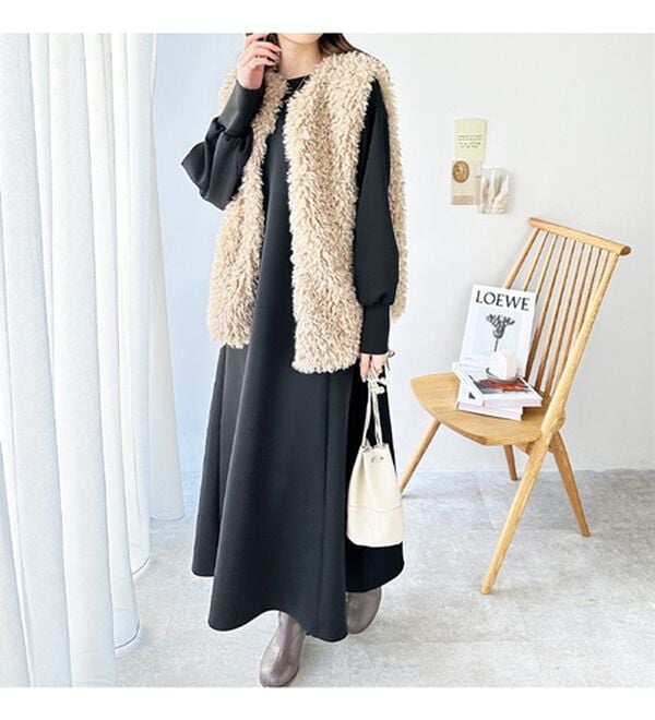 GeeRA（ジーラ）の「【再入荷】1枚で決まる！ハーフジップフレアワンピース（カットソーワンピース）」｜詳細画像