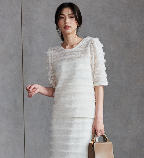 RANAN（ラナン）の「フリルレースパフスリーブトップス（カットソー）」｜詳細画像