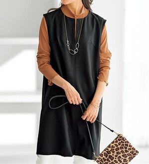 BELLUNA（ベルーナ）の「ウーリッシュ素材ジャンパースカート（ジャンパースカート）」｜黒