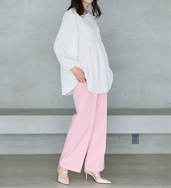 RANAN（ラナン）の「【選べる２丈】機能付！美脚シルエットセンタープレスワイドパンツ（フルレングスパンツ）」｜詳細画像