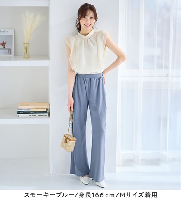 alotta（アロッタ）の「すっきり細見せ叶う！ストレッチセミワイドパンツ（ワイドパンツ・ガウチョ）」｜詳細画像