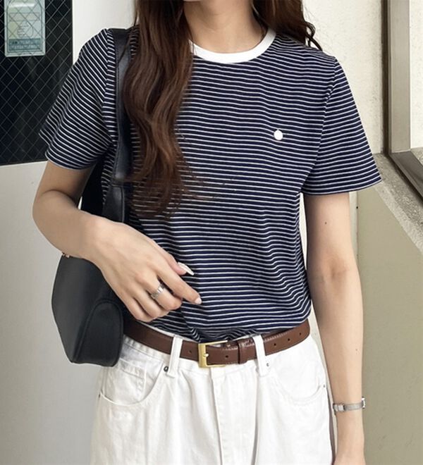 GeeRA（ジーラ）の「ボーダー配色Ｔシャツ（カットソー）」｜詳細画像