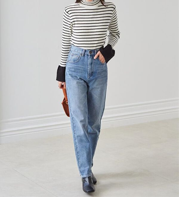 RANAN（ラナン）の「＜ムースタッチ＞洗える！バイカラータートルリブニット（ニット・セーター）」｜詳細画像