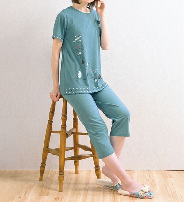 ルフラン（ルフラン）の「【２着組】涼やか猫パジャマ（パジャマ・ルームウェア）」｜詳細画像