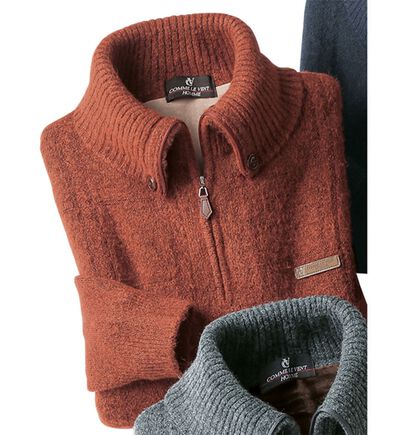 「＜コムルヴァン・オム＞裏ベロアやわらかシャギーセーター（メンズニット・セーター）」