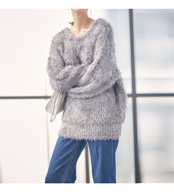 RANAN（ラナン）の「ラメ2WAYシャギーニットカーディガン（ニットカーディガン）」｜詳細画像