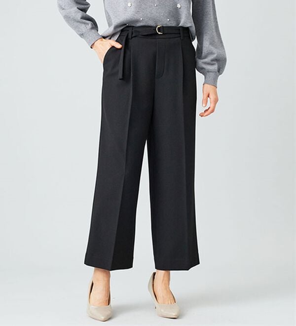 BELLUNA（ベルーナ）の「サマ見え（ウォーム）ベルト付ワイドパンツ（ワイドパンツ・ガウチョ）」｜詳細画像