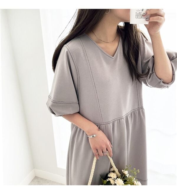 GeeRA（ジーラ）の「前後２ＷＡＹランタンスリーブワンピース（その他ワンピース）」｜詳細画像