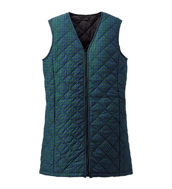 BELLUNA（ベルーナ）の「【マジ軽ウォーム】蓄熱保温キルトロングベスト（ポーチ付）（ベスト）」｜詳細画像