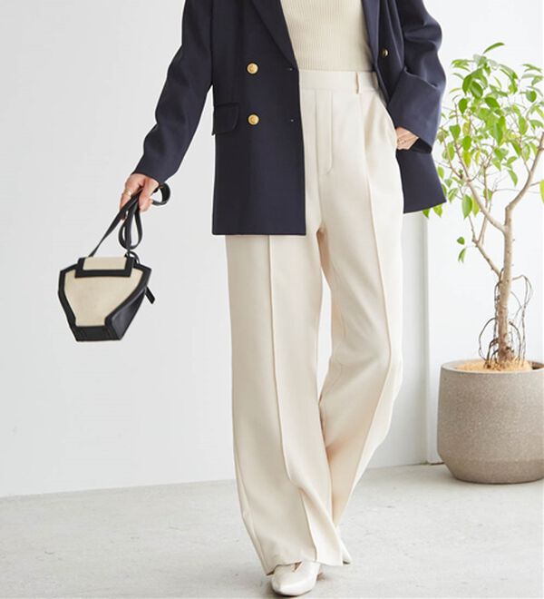 RANAN（ラナン）の「裏起毛美脚シルエットピンタックワイドパンツ（フルレングスパンツ）」｜詳細画像