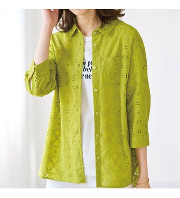 BELLUNA（ベルーナ）の「エンブロイダリーレースシャツチュニック（チュニック）」｜詳細画像