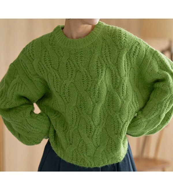 RANAN（ラナン）の「ビッグケーブル短丈ニット（ニット・セーター）」｜詳細画像