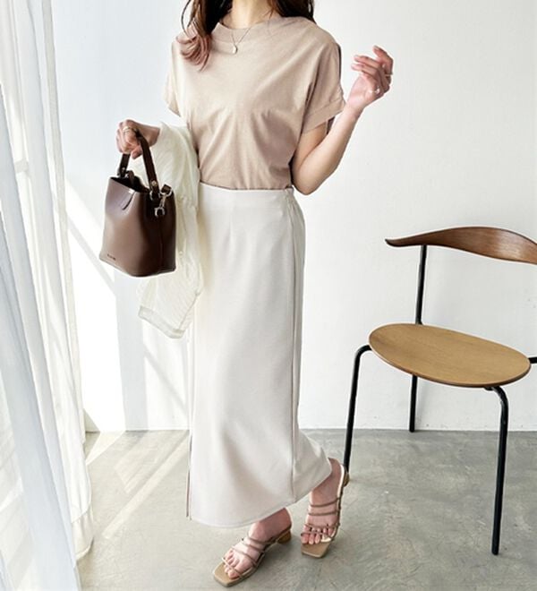 GeeRA（ジーラ）の「綿１００％フレンチスリーブチュニックＴシャツ（カットソー）」｜詳細画像