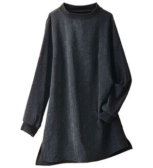 BELLUNA（ベルーナ）の「ジャカード花柄エレガントチュニック（チュニック）」｜黒