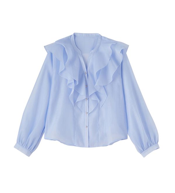 RANAN（ラナン）の「ラッフルフリルシアーキーネックブラウス（ブラウス）」｜詳細画像