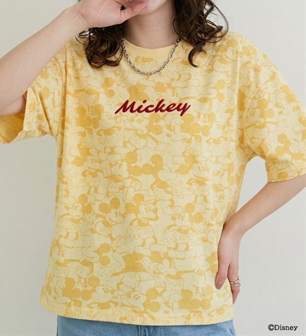 BELLUNA（ベルーナ）の「＜Ｄｉｓｎｅｙ＞【ミッキー】総柄プリントボックスシルエットTシャツ（カットソー）」｜詳細画像