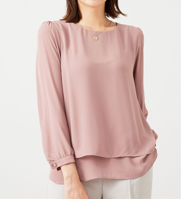 BELLUNA（ベルーナ）の「ジョーゼット素材裾ティアードブラウス（ブラウス）」｜詳細画像