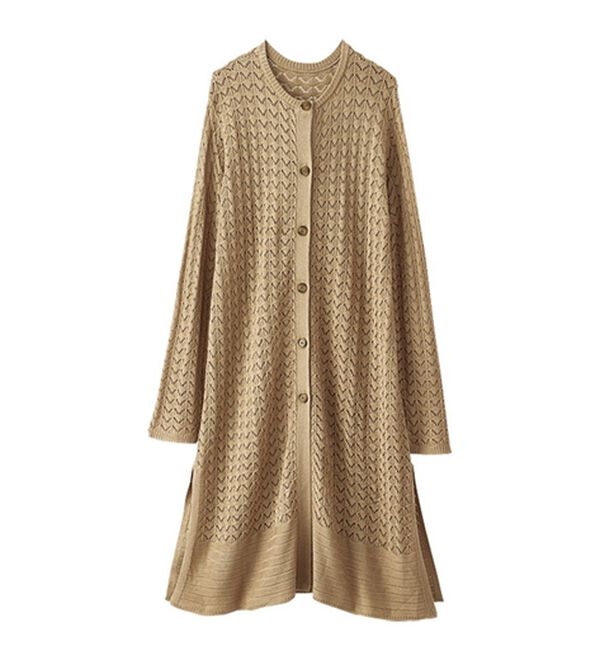 BELLUNA（ベルーナ）の「ニット素材透かし編デザインセットアップ（セットアップ）」｜詳細画像