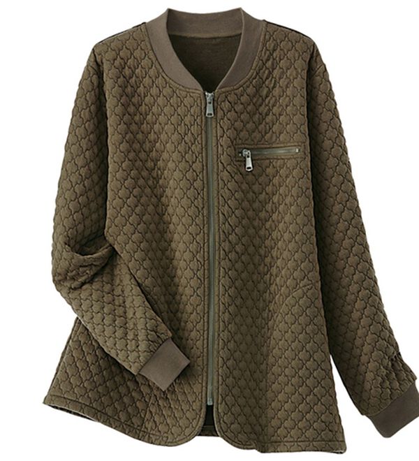 yukiemon room テキスタイルキルト パイピング ショートブルゾン