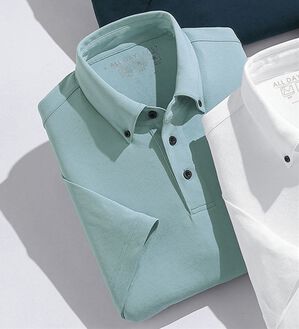 「猛暑に役立つ７得ビズポロ（メンズポロシャツ）」｜ブルー