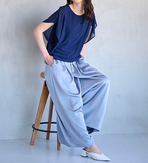 RANAN（ラナン）の「サテンワイドパンツ（ワイドパンツ・ガウチョ）」｜詳細画像