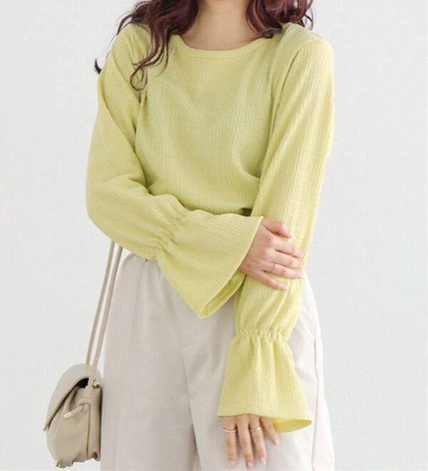 Pierrot（ピエロ）の「デザインが選べるジャカードカットソー（カットソー）」｜イエロー