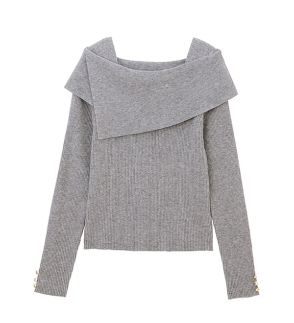 RANAN（ラナン）の「アシメオフショルリブニット（ニット・セーター）」｜詳細画像