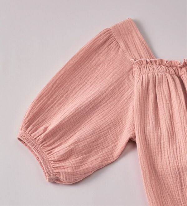 YU'NOW（ユナウ）の「【カップ付】Ｗガーゼの湯上りワンピース（パジャマ・ルームウェア）」｜詳細画像