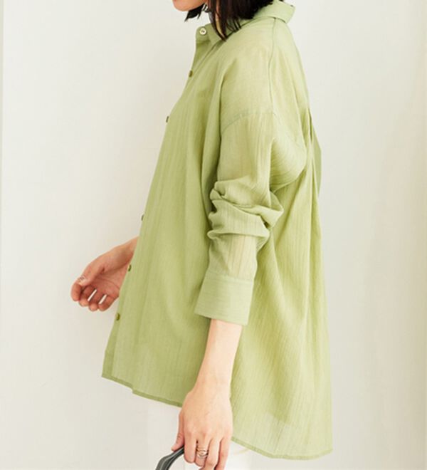 BELLUNA（ベルーナ）の「大人のシアー感！綿１００％楊柳素材シャツ（シャツ）」｜詳細画像