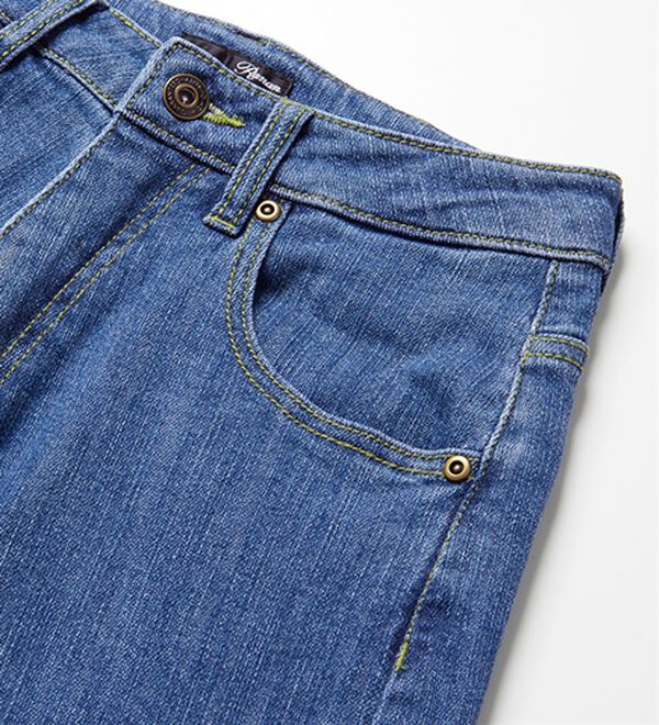 RANAN（ラナン）の「きれい見え麻入りカーブデニム（フルレングスパンツ）」｜詳細画像