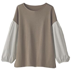 BELLUNA（ベルーナ）の「大人のボリューム袖ブラウス（ブラウス）」｜モカ系