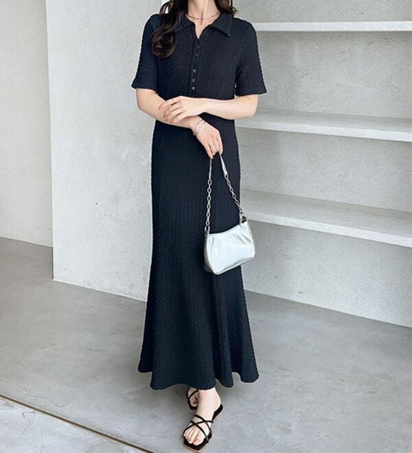 GeeRA（ジーラ）の「全骨格細見え！表面感素材マーメイドワンピース（その他ワンピース）」｜詳細画像