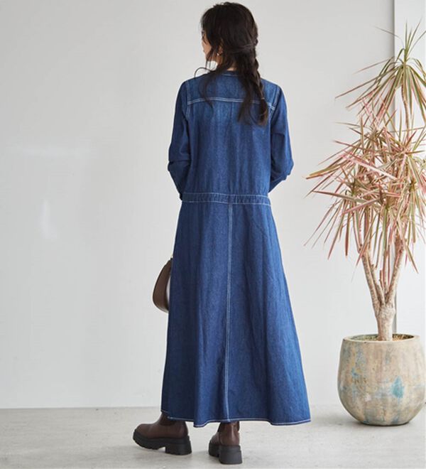 RANAN（ラナン）の「ロング丈デザインデニムワンピース（その他ワンピース）」｜詳細画像