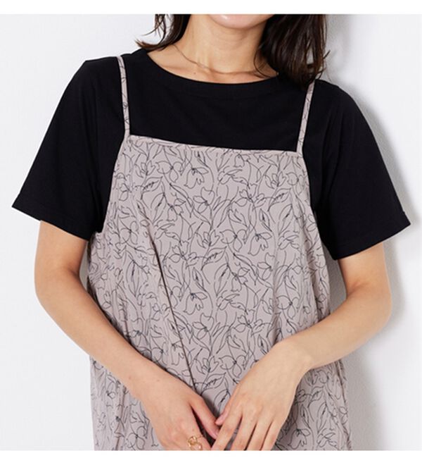 BELLUNA（ベルーナ）の「【2点セット】花柄プリントキャミワンピースアンサンブル（プリントワンピース）」｜詳細画像