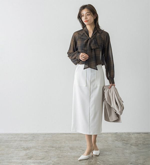 Pierrot（ピエロ）の「選べる柄２ｗａｙリボンブラウス（ブラウス）」｜詳細画像