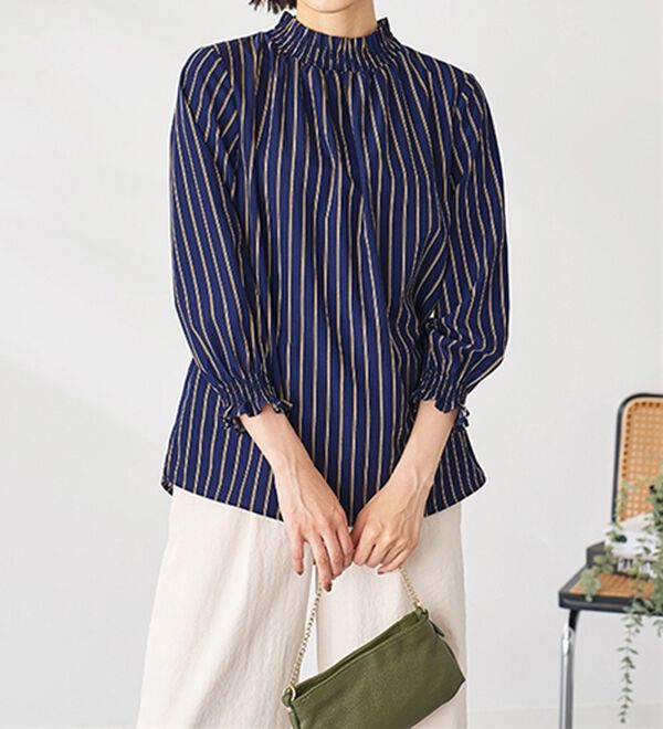 BELLUNA（ベルーナ）の「衿＆袖シャーリング使いブラウス（ブラウス）」｜詳細画像