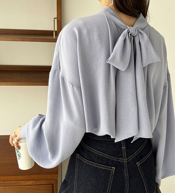 GeeRA（ジーラ）の「前後２ｗａｙボウタイブラウス（ブラウス）」｜詳細画像