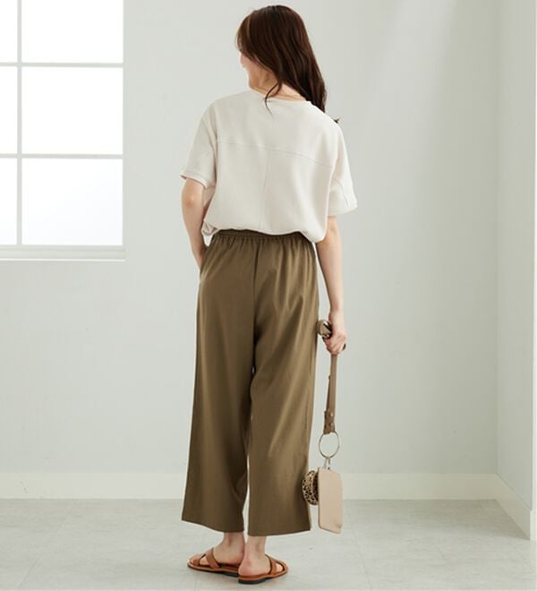 BELLUNA（ベルーナ）の「サラリ快適！ビンテージ調ベイカーワイドパンツ（ワイドパンツ・ガウチョ）」｜詳細画像