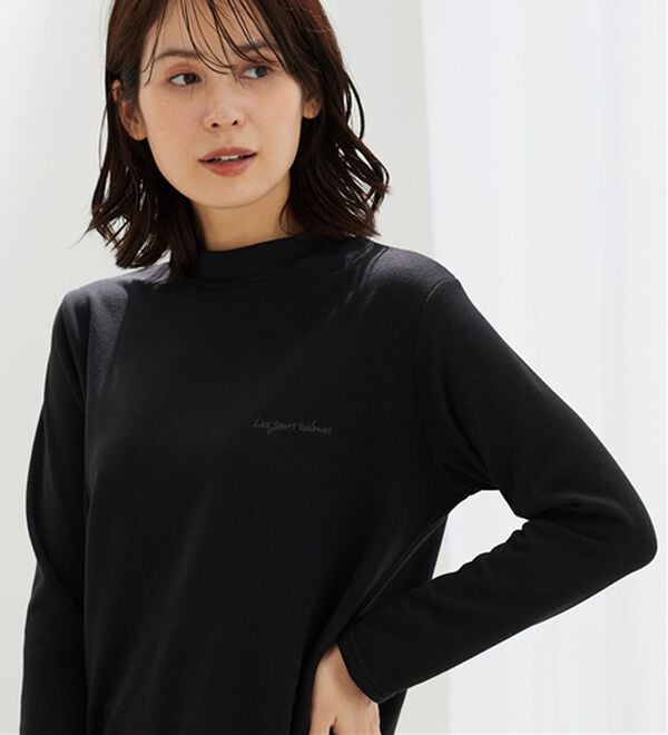 BELLUNA（ベルーナ）の「ロゴ刺しゅう裏起毛ニットソーチュニック（カットソー）」｜詳細画像