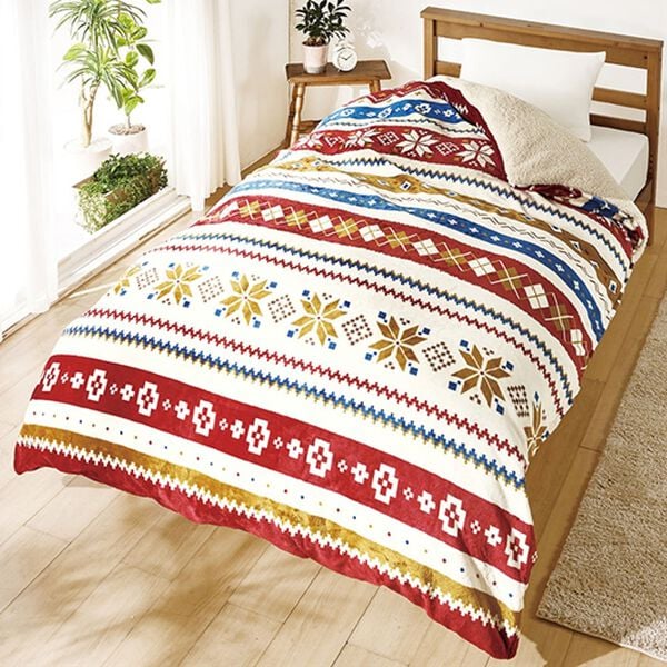 「【早割】毛布にもなるフランネル掛布団カバー＜２ＷＡＹ・あったか・裏面シープ調・アルミシート入＞（掛布団カバー）」｜詳細画像