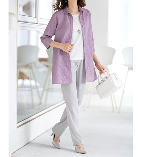 ルフラン（ルフラン）の「ピンタック素材切替シャツ（シャツ）」｜詳細画像